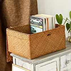 Wicker Storage Basket Woven Rattan Storage Laundry Basket With Lid