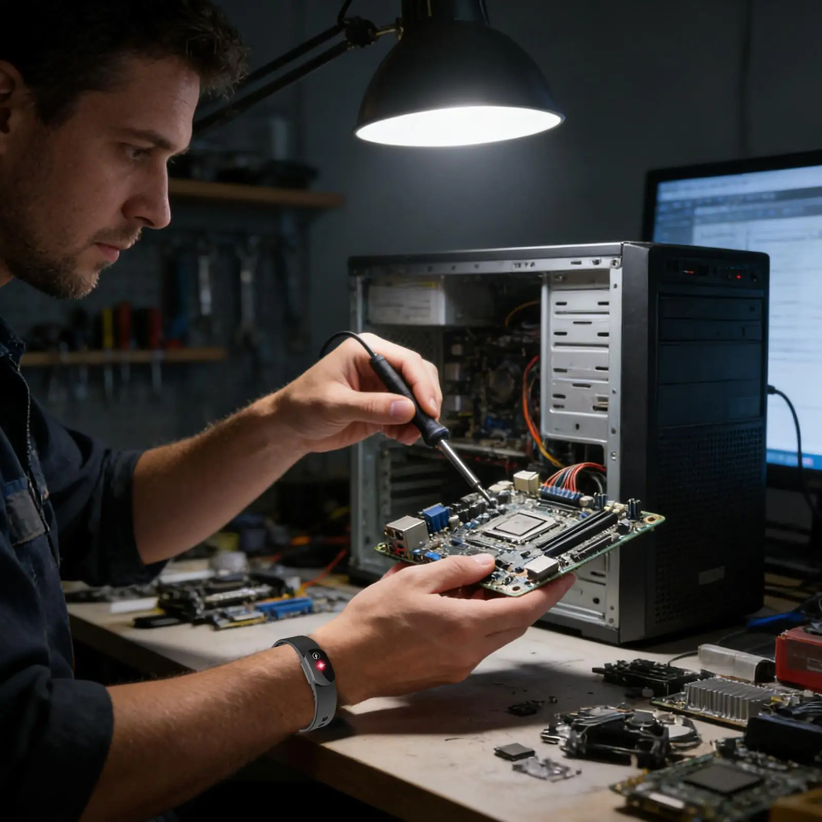 

Grounding Wristband Anti Static Adjustable Balance Wrist Strap Electrostatic Removal Grounding Bracelet For Adults Women Men