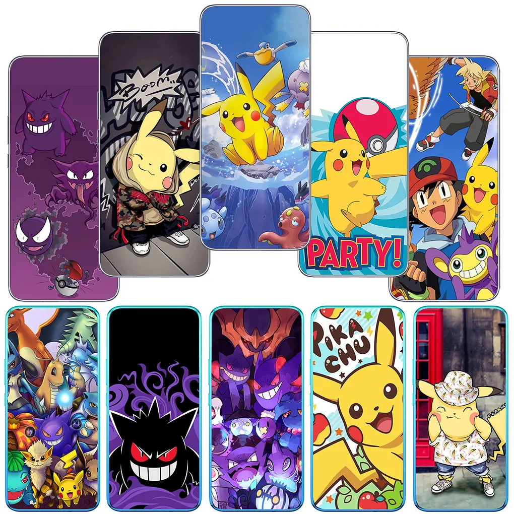 Pokemon GO Gengar Pikachu Cover Phone Casing for Motorola Moto G13 G14 G53 G54 G62 G72 G82 G84 E13 E20 G42 G32 G23 G22 Soft Case