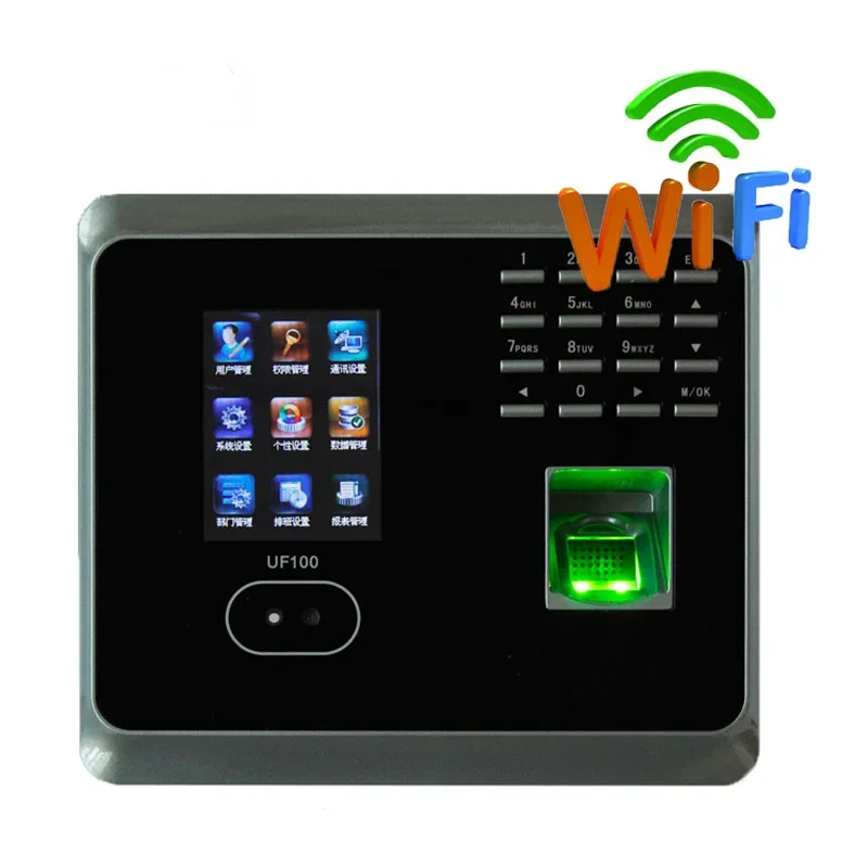 

008 001 Wireless Biometric Facial Recognition Time Attendance Terminal WIFI Face Time Clock Employee Fingerprint Time Attendance