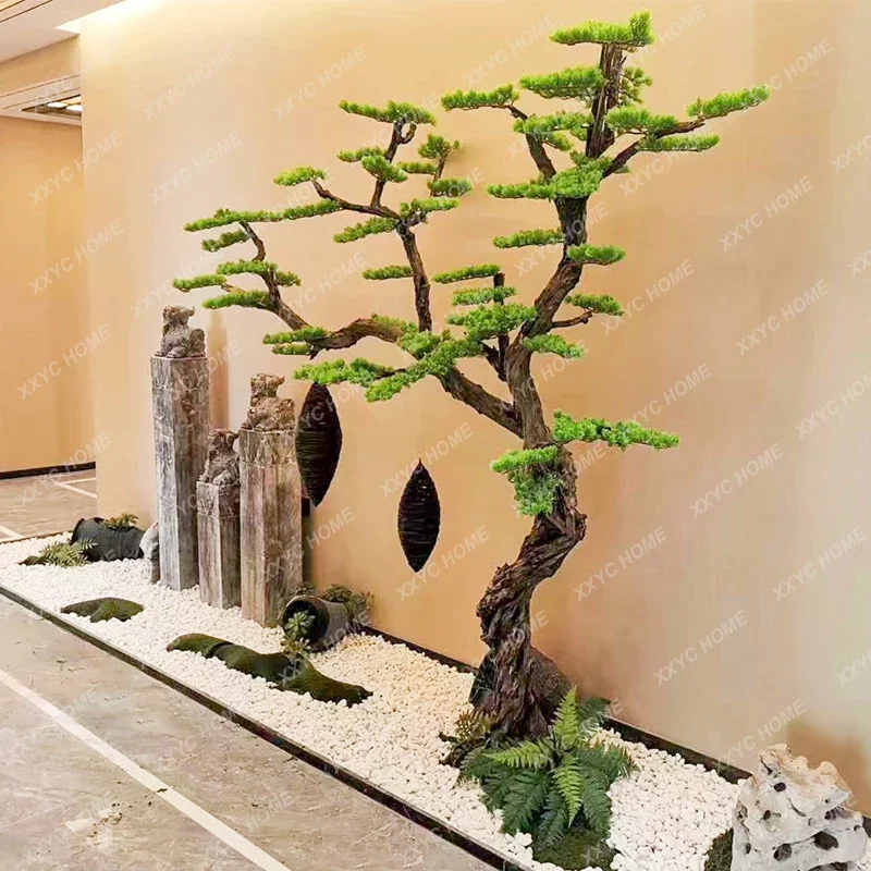 

Large Fake Pine Tree Entrance Decoration Neo Chinese Style Ornaments Floor Landscape Window Landscaping Green Plant