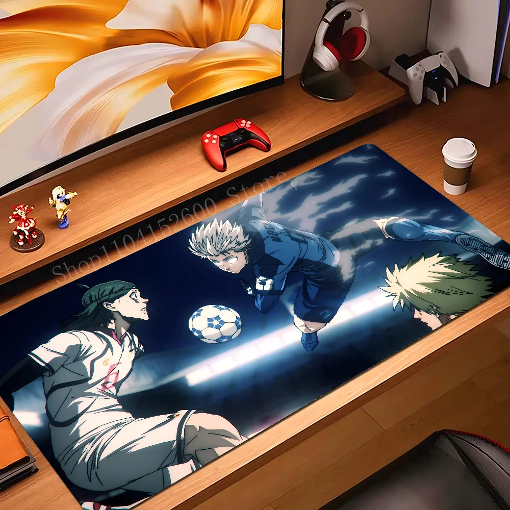 Anime Blue Lock Mousepad Mouse Mat Desk Mat With Pad Gaming Accessories Prime Gaming XXL Keyboard Pad