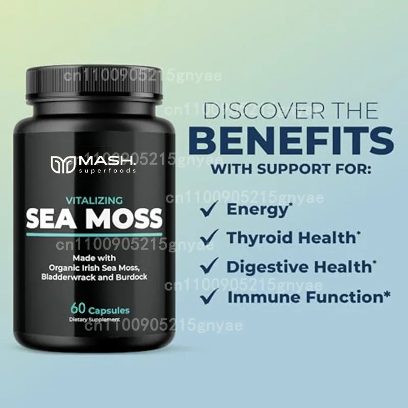 Seaweed Supplement Capsules, 15 in 1 Mixed with Various Minerals, Seaweed, Black Seed Oil, Turmeric