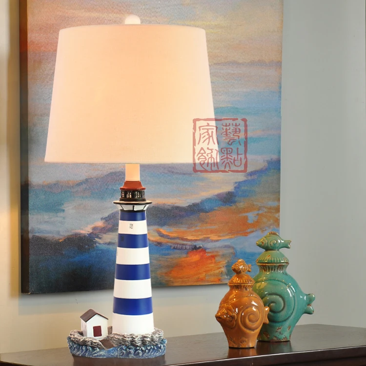 

Nordic Creative Mediterranean Lighthouse Table Lamp Cartoon Children's Model Room Study Bedroom Art Decoration Table Lamp