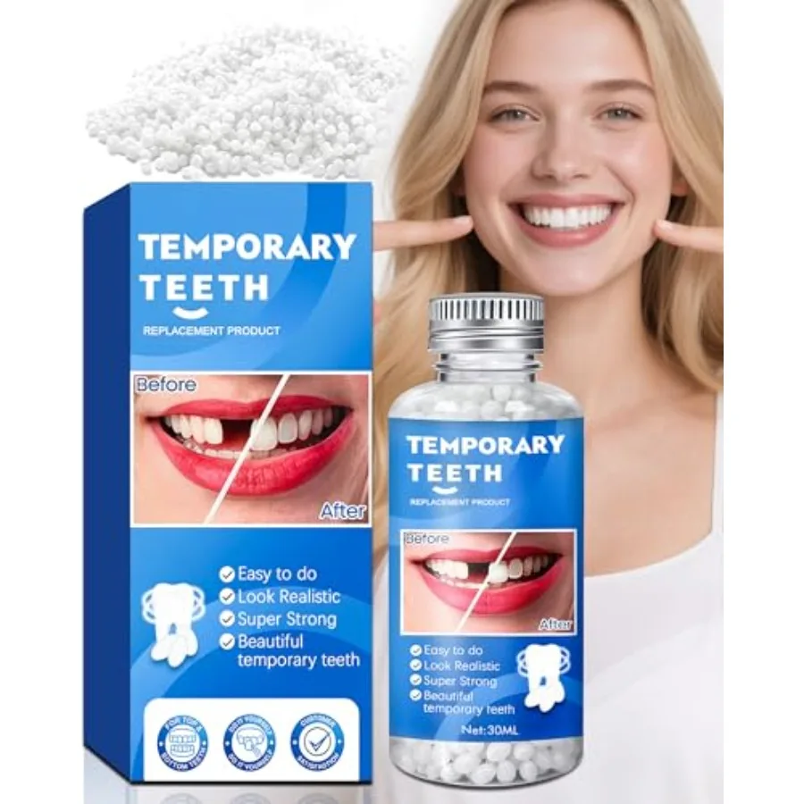 Tooth Repair Kit, Moldable False Teeth Beads for Teeth Repair, Suitable for Missing, Cracked DIY Denture Kit, 1Pack