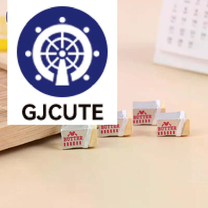 6 Peças de Alimentos de Simulação em Miniatura: Manteiga, Pão e Utensílios de Mesa para Brincadeira de Faz de Conta, DIY, Casa de Bonecas e Brinquedo de Café da Manhã