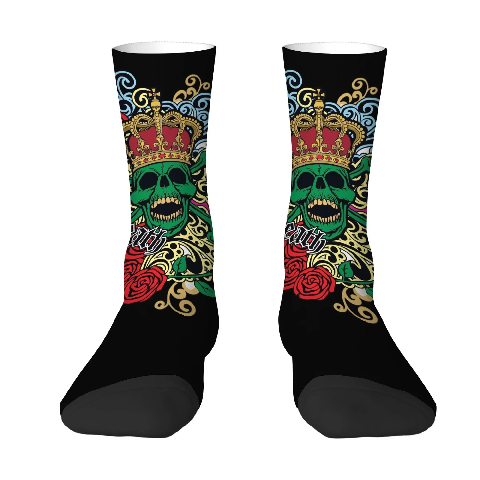 

Готические ретро-носки до середины икры с принтом короны, черепов и роз, модные, мягкие, теплые, дышащие и удобные уличные носки