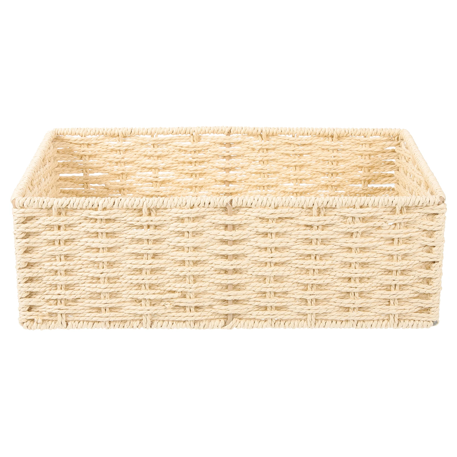 

Woven Paper Rope Storage Basket Braided Multipurpose Organizer Box For Bedroom Closet Shelf Decorative Baskets Household