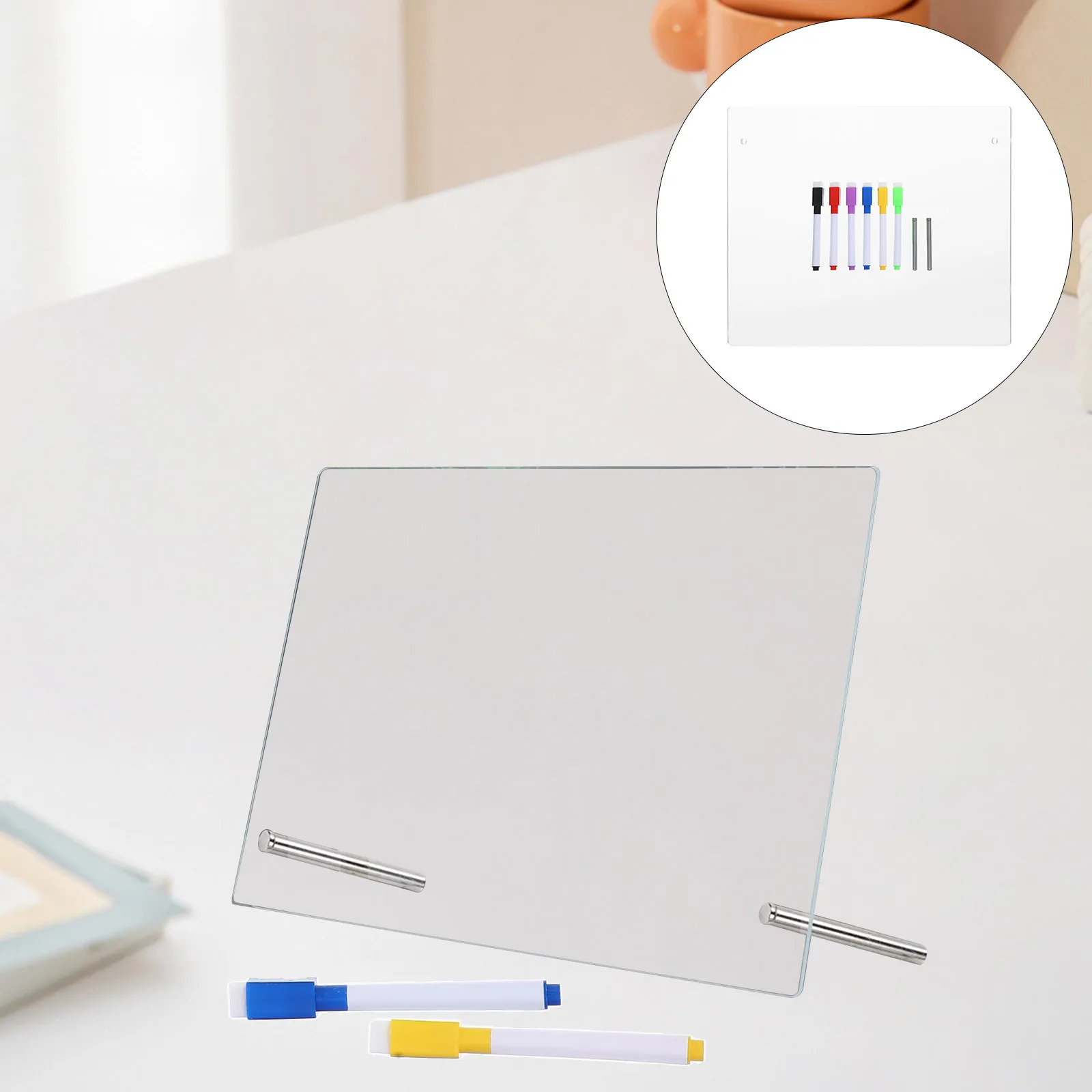 1 conjunto 1 conjunto de placa de memorando acrílico transparente mesa quadro branco para planejamento diário portátil seco apagar organizador mesa escritório em casa
