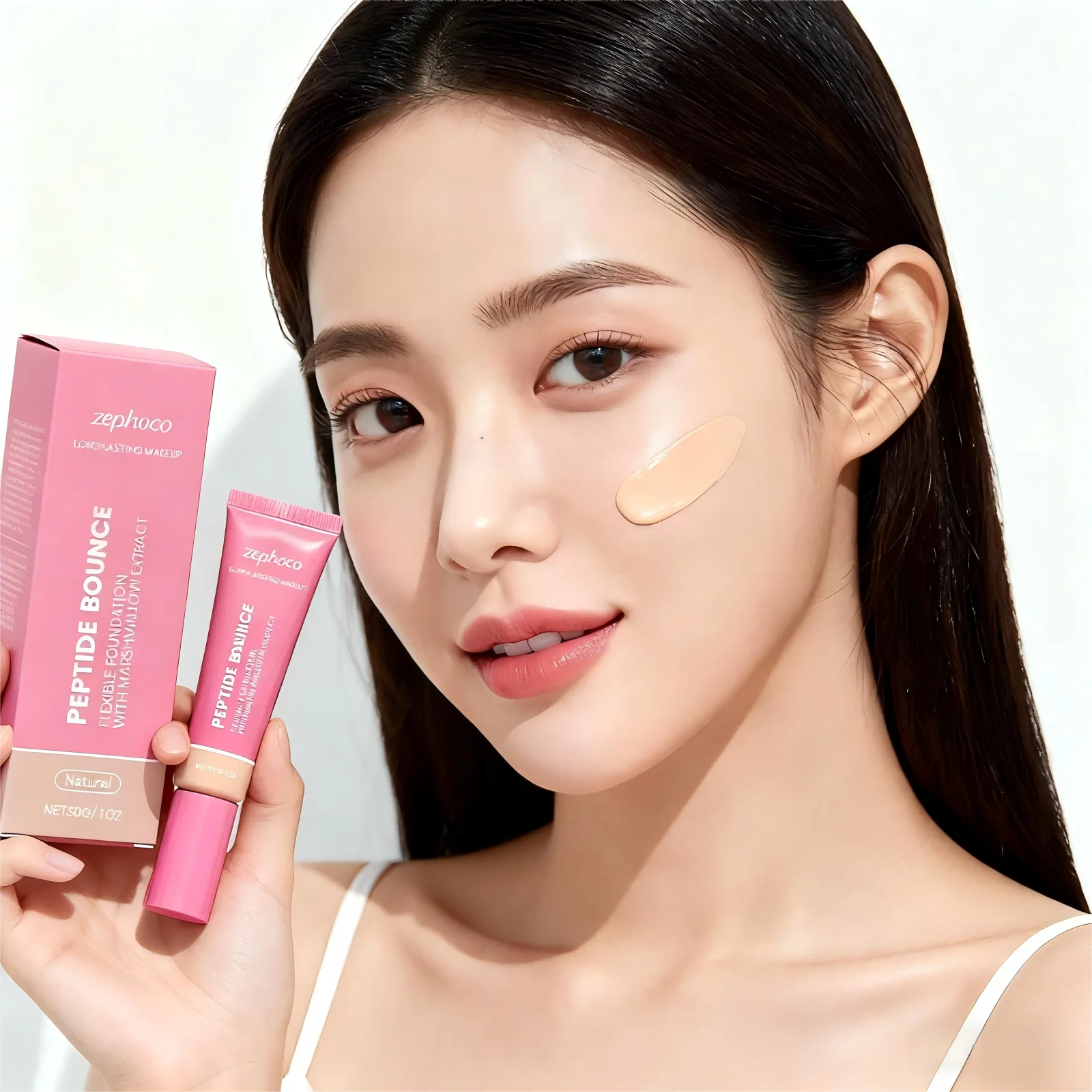 

Liquid Foundation with Brush Long Lasting Holding Makeup Oil-Control Waterproof Full Coverage Concealer Base Foundation Cream