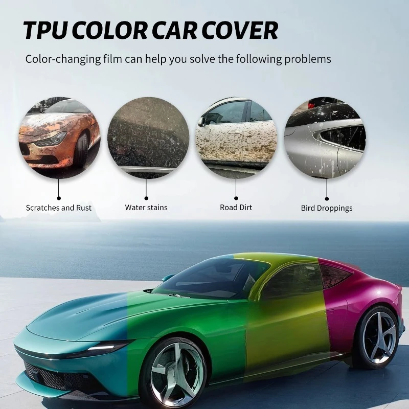 Wholesale TPU Color Changing PPF Film Rolls Paint Protection Film Car Wrapping Film Color Change Foil Color Shift Vinyl Wrap