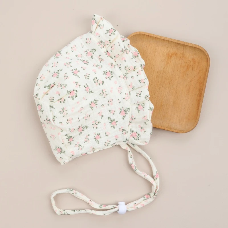 

Summer Autumn New Baby Girl Sun Hat 0-12 Month Newborn Thin Brimmed Bonnet Cute Princess Style Sun Protection Pastel Color Caps