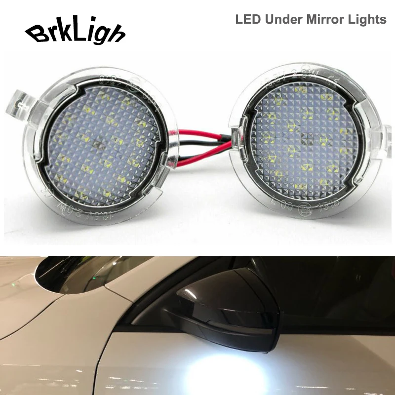 2x LED Under Mirror Lamps Puddle Light For Ford Ranger Mustang Explorer Fusion Edge Mondeo Expedition Lincoln Navigator MKZ MKX