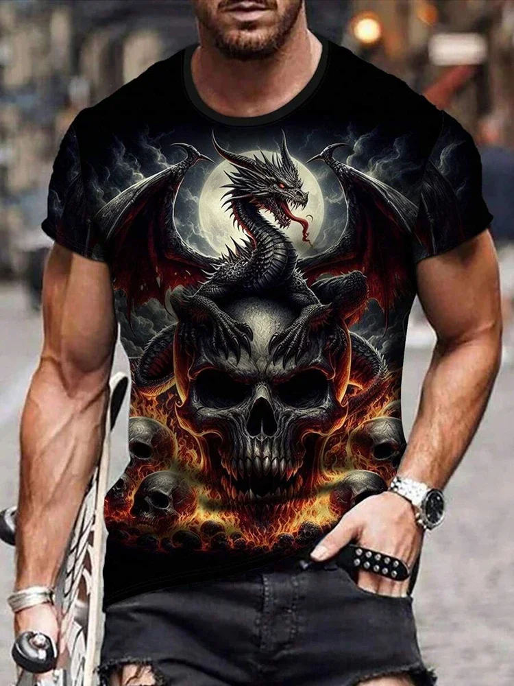 The deer Men's 3d printed t shirt Fashionable and casual street style Domineering tops T shirt Men Women's Shirts Kids Tshirt
