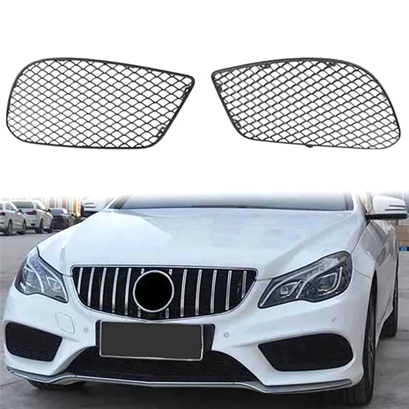 Car Front Grille Grill Lower Bumper Fog Light Cover Trim for Mercedes Benz E-Class W207 E200 E300 2013 - 2016