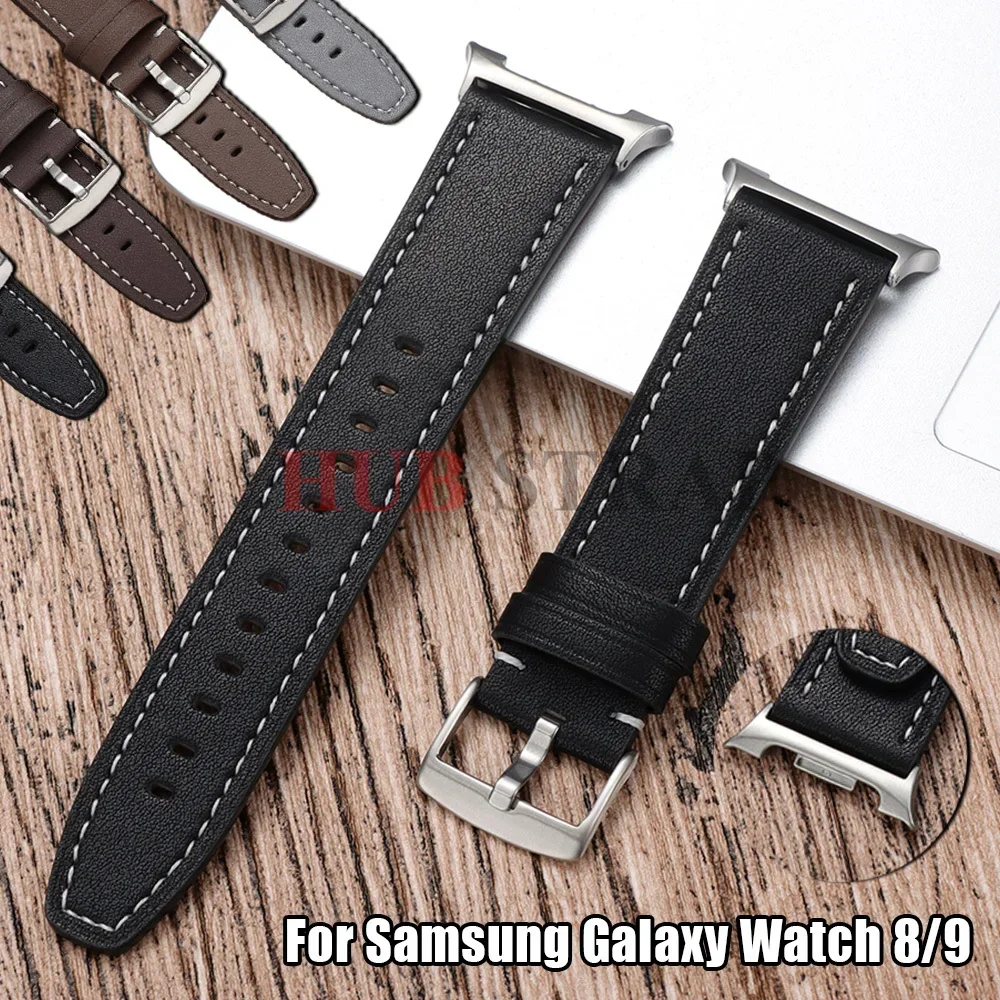 Quick Release Leather Watch Band for Samsung Galaxy Watch 8 9 40/44mm Smartwatch Strap for Galaxy Watch 8 Classic 46mm Brcaelets