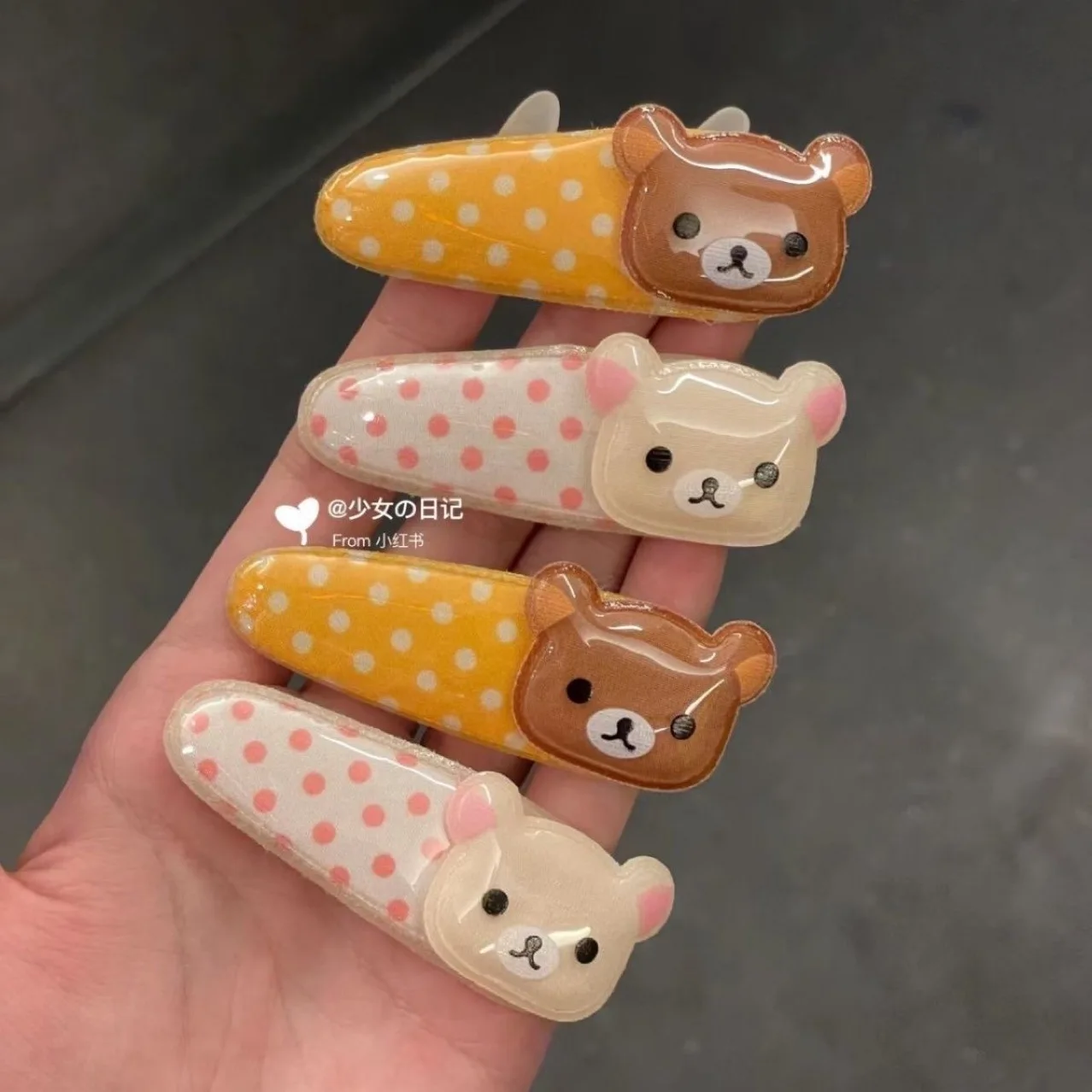 لطيف Rilakkuma مشبك شعر للفتيات Lazybear Korilakkuma مشبك شعر بولي Leather دبوس الشعر الجلود موضة أغطية الرأس إكسسوارات الشعر النساء هدية #3