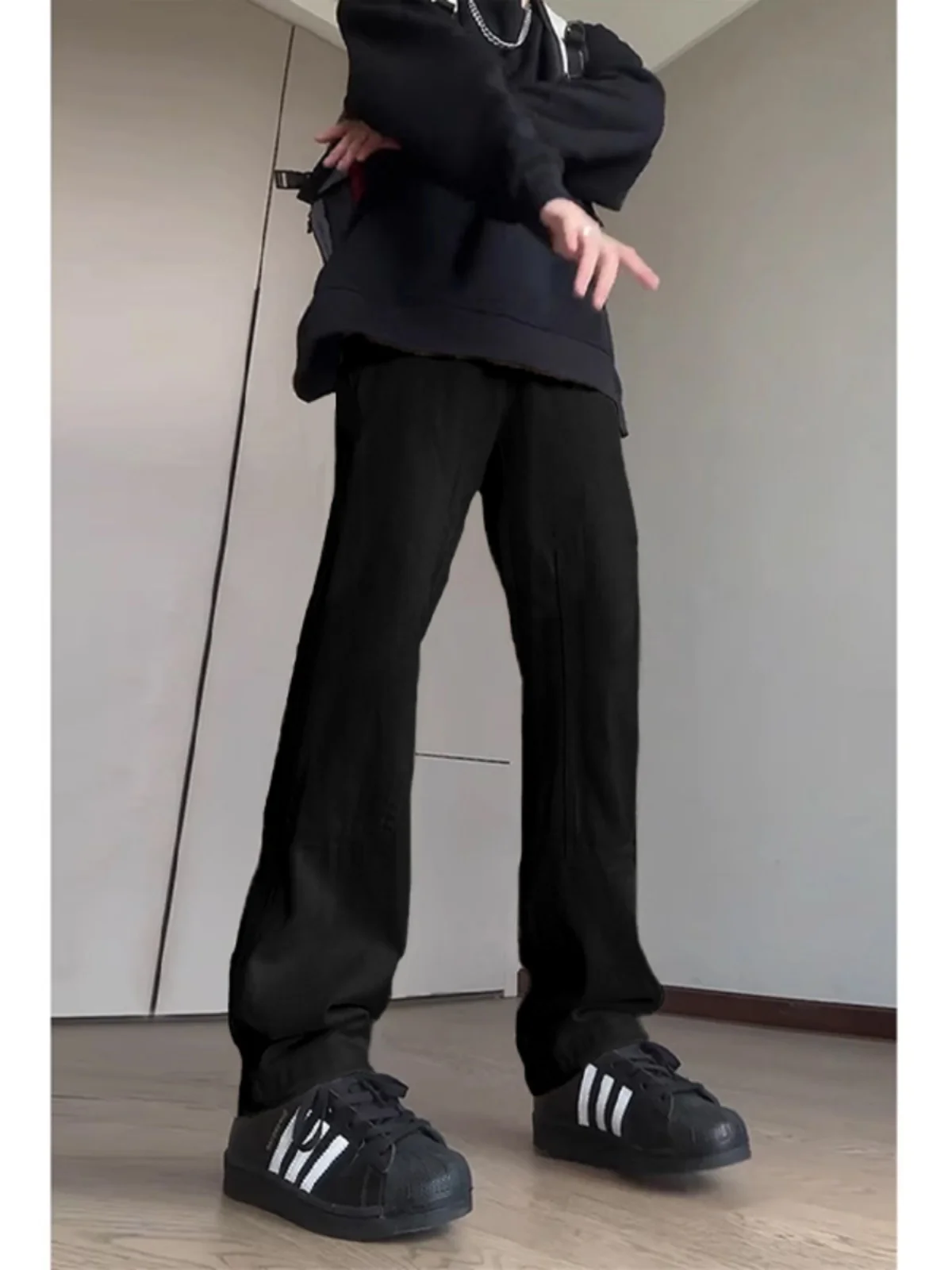 

American High Street Vibe Men's Fce Lined Skinny Jeans Narrow Micro Flared Pants Youthful Trendy Winter Cotton Blend Denim