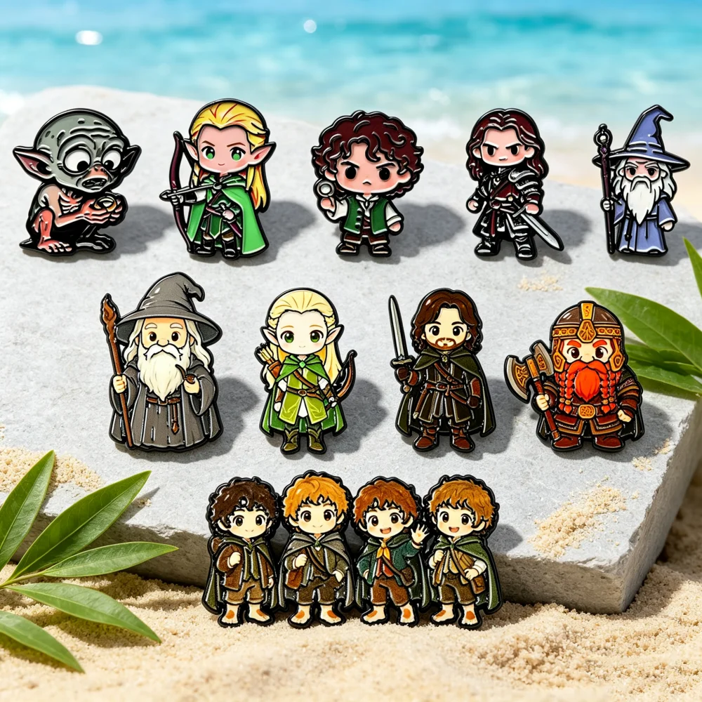5/10pcs Fantasy Lord Enamel Pins Set, Cute Chibi Cartoon Character Brooch Lapel Badges, Backpack Decor Collectible Gift for Fans