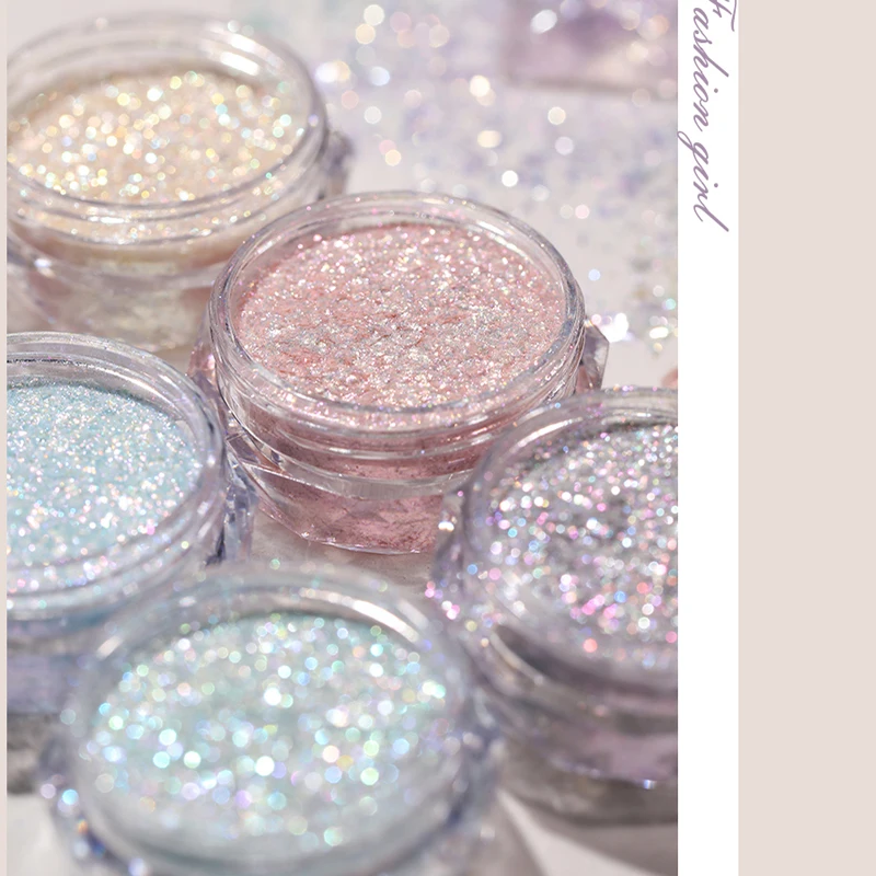 6 Jars Of Sparkle Metallic Pigment Unicorn Dreams i Mica Pigment Powder for Nail Art 6 Colors Super Shiny Unicorn Kisses Glitter