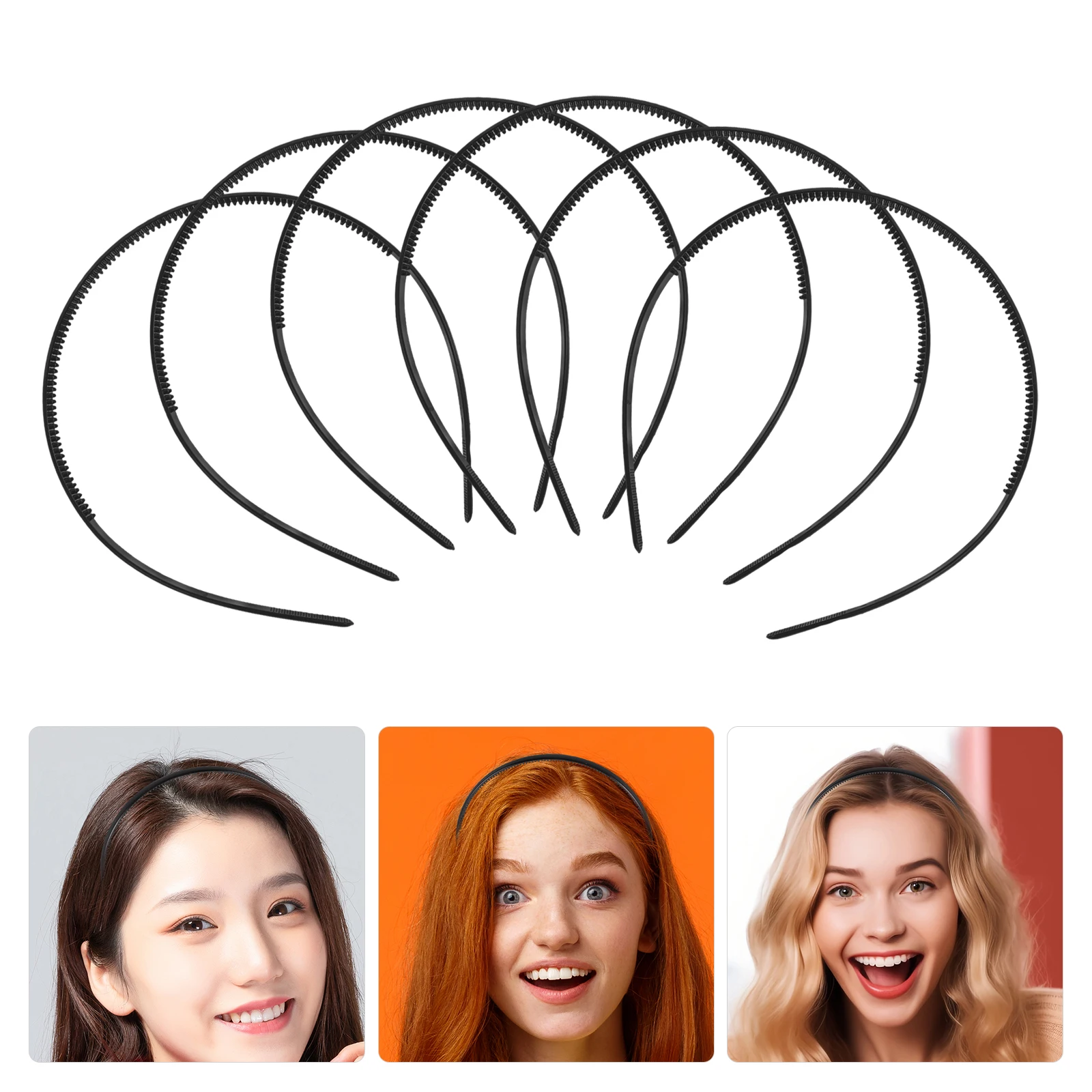 

12pcs Diy Plastic With Antislip Teeth Women Girls Unfinished Craft Semi-Finished Plain Hairbands Universal Fit Lightweight Wide