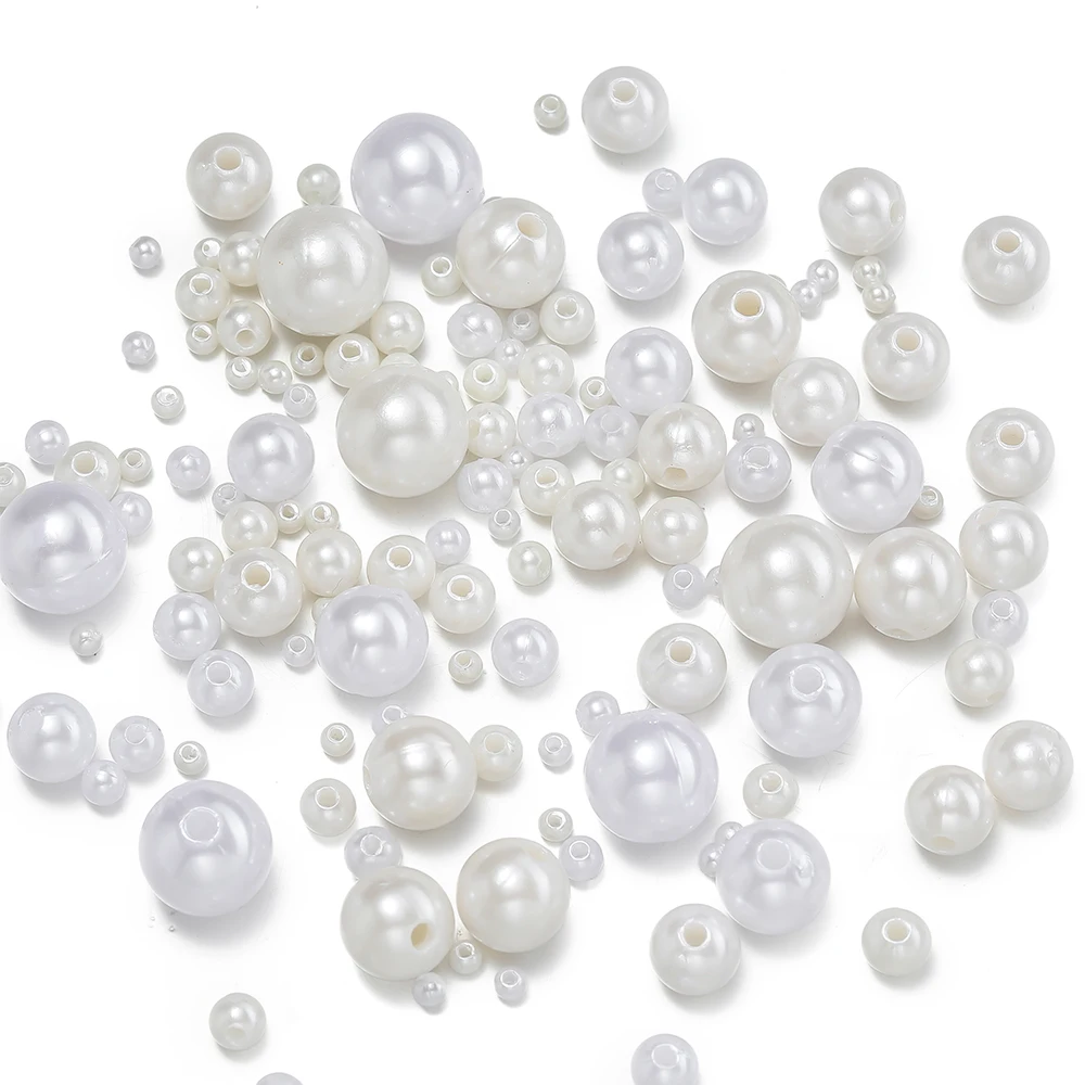 3-12mm Round ABS Imitation Pearls Beads Acrylic Loose Beads for Jewelry Making DIY Necklace Earrings Hairclip Bracelet Necklace