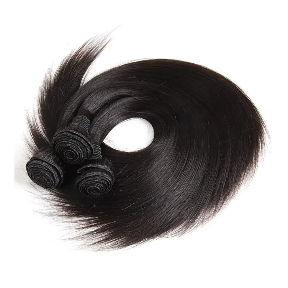 3/4 Pcs Human Hair Straight Bundles Natural Color Weave Straight Human Hair 40 Inch Extensions Human Hair Bundles For Women