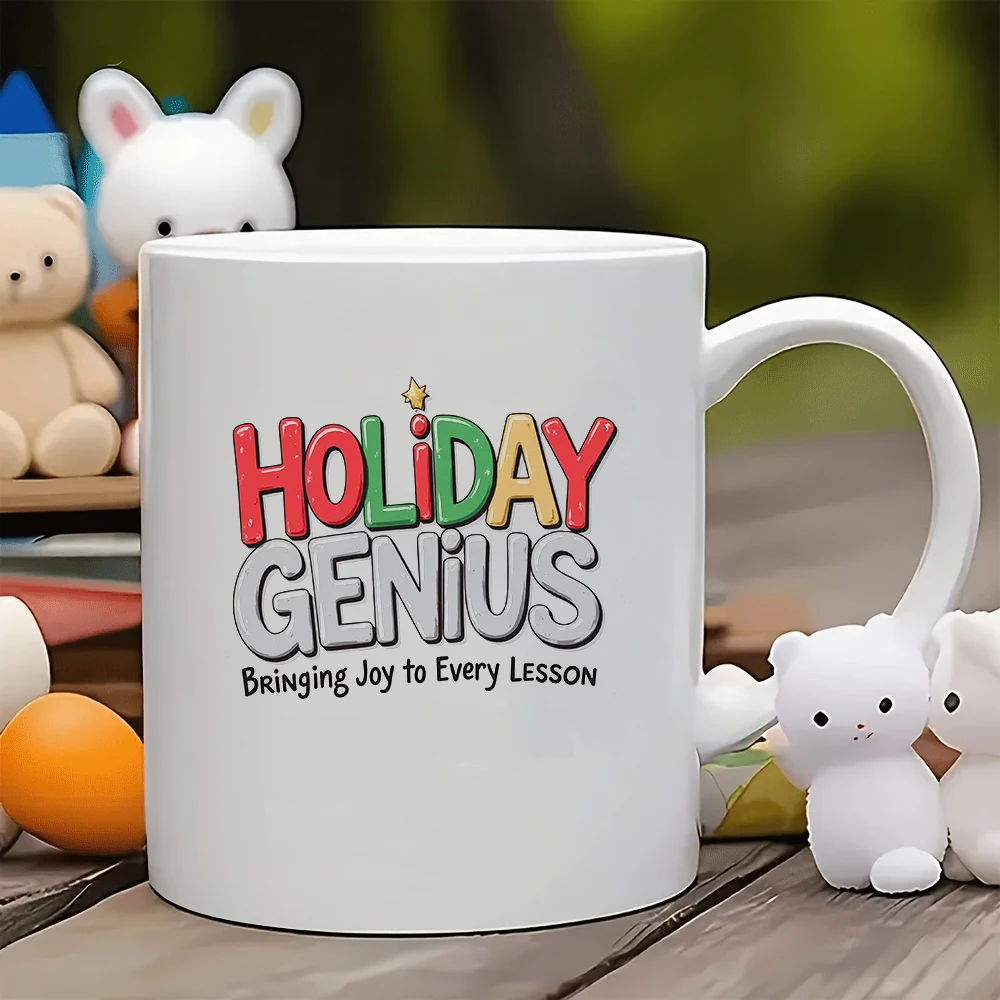 

11oz cartoon mug + creative Christmas gift kids cup home office coffee mug HOLIDAY GENIUS starry fun joyful learning moments