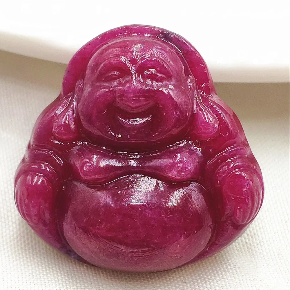 

Natural Red Ruby the Maitreya Buddha Pendant Jewelry 24x24x9mm Women Men Gemstone Ruby Tumbled Rubi Pendant Necklace AAAAA