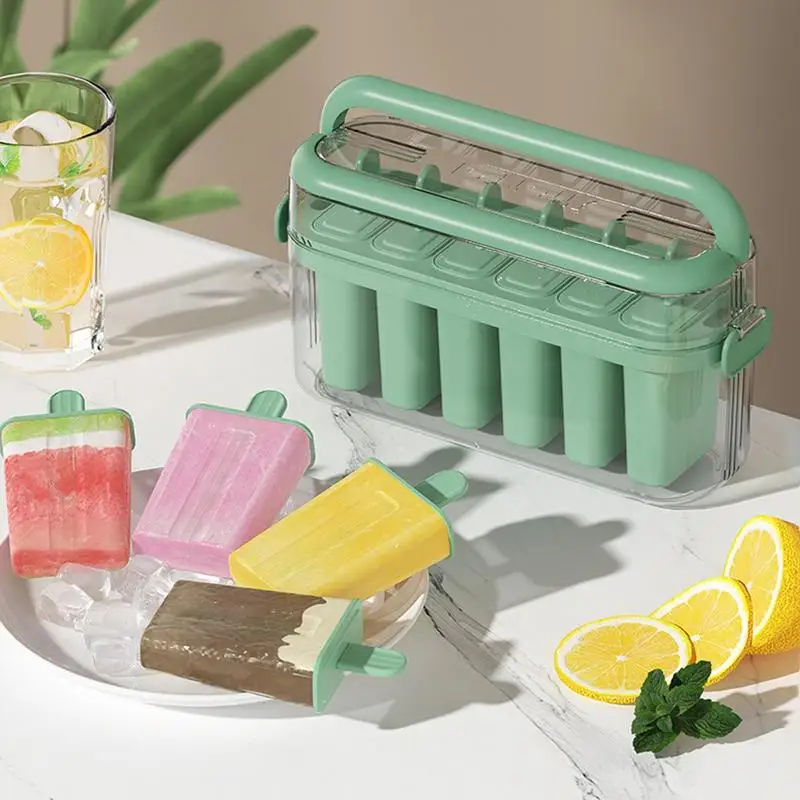 Ice Pop Maker Popsicle Mold Set 6 Pieces Homemade Popsicle Holder Easy Release Ice Cream Molds Reusable DIY Popsicles Molds