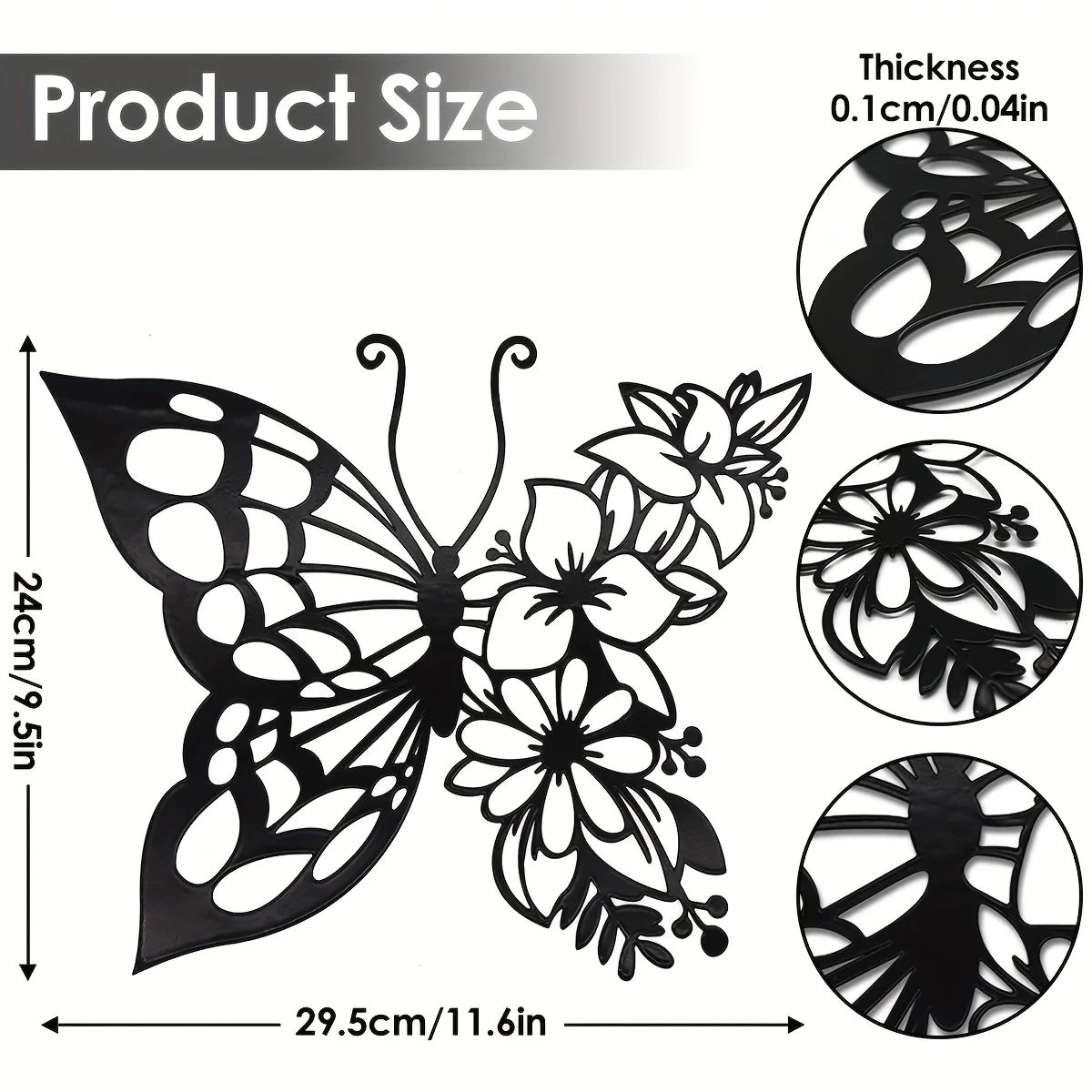 Metal Wall Art Elegant Butterfly Metal Wall Decor Modern Metal Wall Silhouette Easy Installation Home Decoration for Bedroom