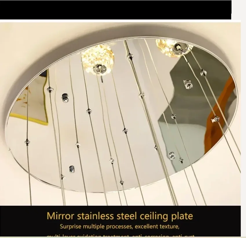 

Spiral Living Room Villa Loft Chandelier Modern Dining Room Kitchen Chandelier Crystal Ball Stair Ceiling Light