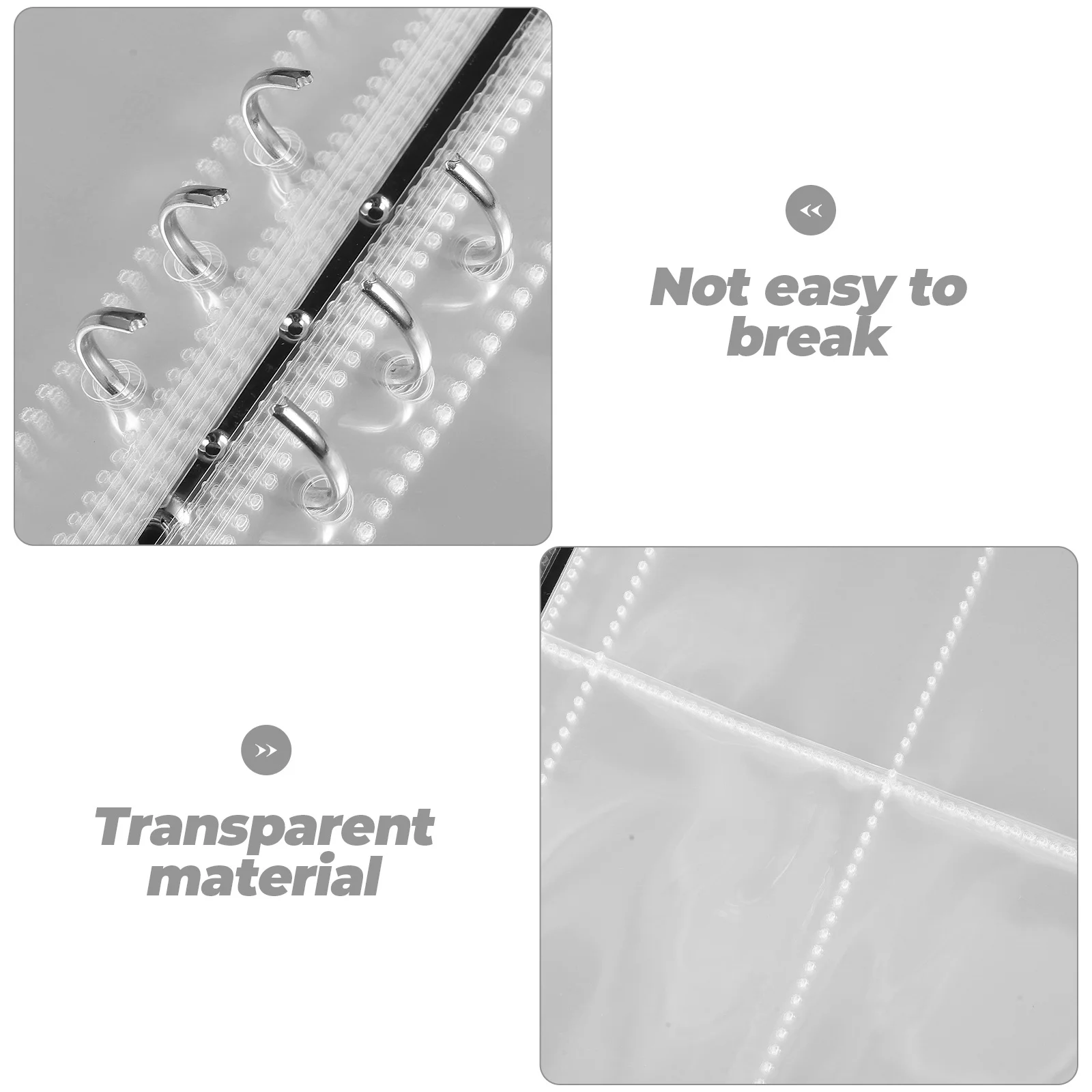 1 conjunto de pastas de página de álbum de fotos, material pp, transparente, design de folhas soltas, identificação, crédito, cartões de presente, armazenamento, à prova d'água, prático