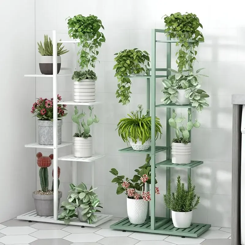 Iron Shelves for Plant Multi-Storey Floor-To-Ceiling Balcony Pot Plant Stand Flower Rack Living Room Lobby Display Flower Stand