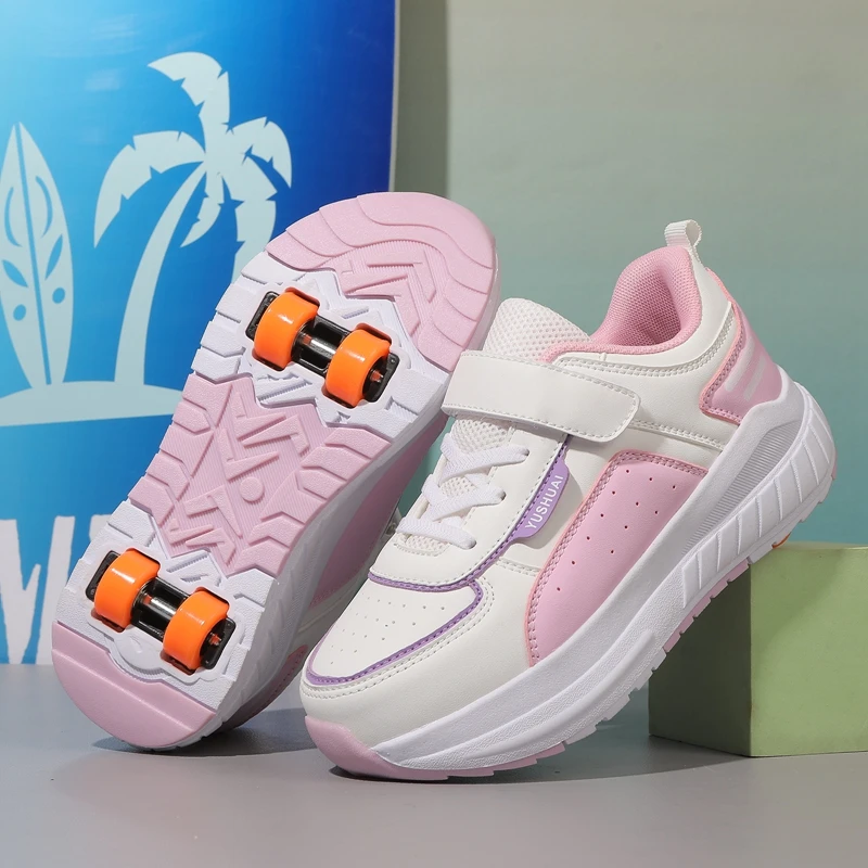 

2025 New Roller Sneakers for Boys: 2-Wheel Cool Multi-Light Skates, Girls' Wheeled Sports Shoes for Students