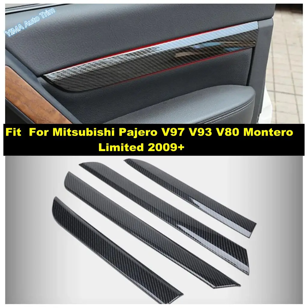 

Car Inner Door Armrest Handle Decor Stripes Cover Trim Accessories For Mitsubishi Pajero V97 V93 V80 Montero Limited 2009 - 2021