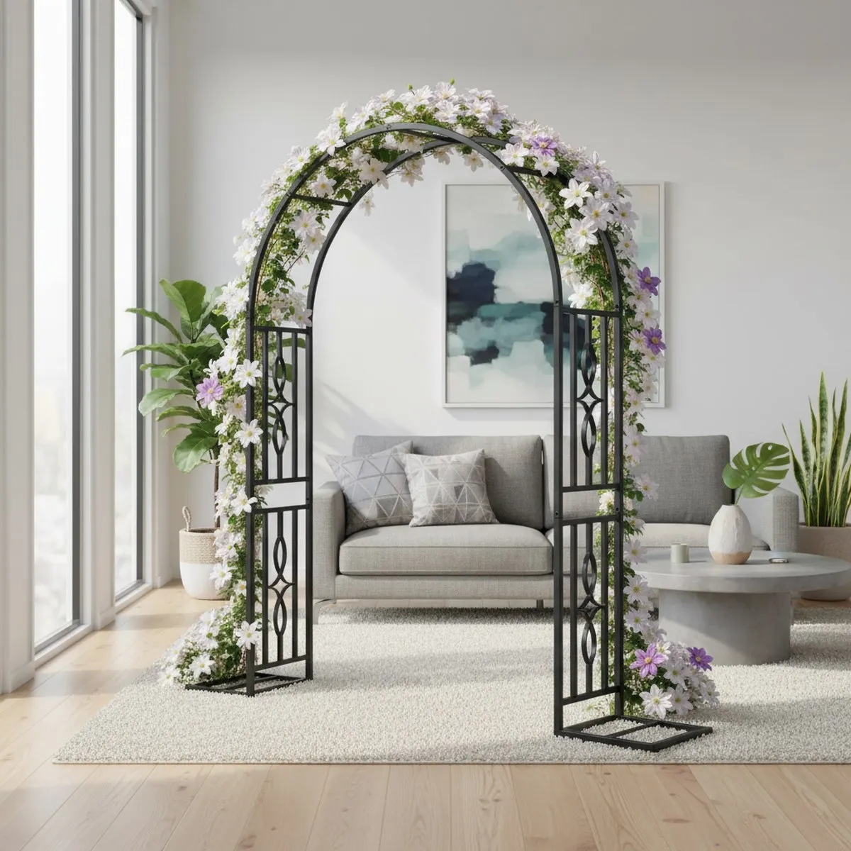 Heavy Duty Metal Garden Arch Trellis Large for Climbing Plants Wedding Party Decor