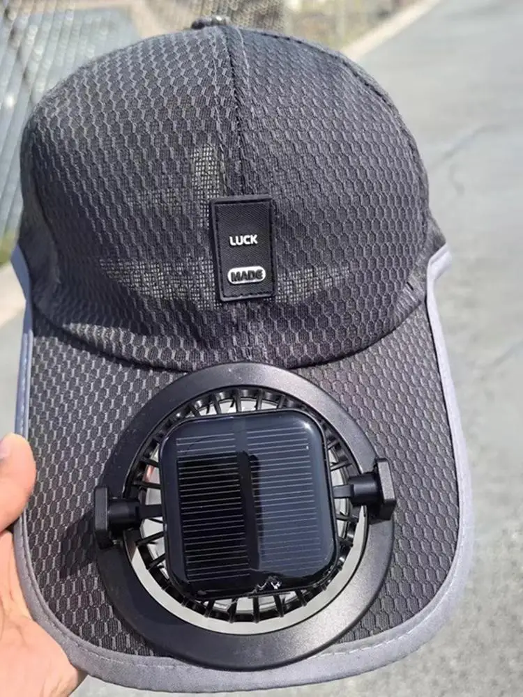 Gorras de béisbol con ventilador recargable con energía Solar para adultos, gorras de malla de refrigeración transpirables con protección solar para exteriores de verano