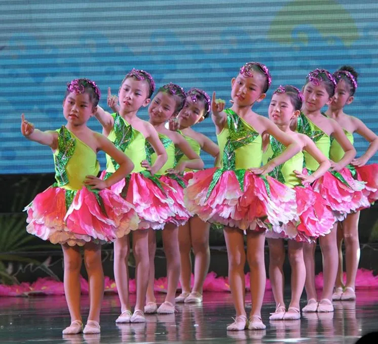 2024 new Children's Day Chinese perform Costumes Kids Showcase Jasmine Dance Dresses Petal Clothing Stage Performance Clothing