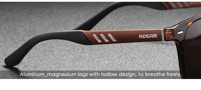 KDEAM Aluminium Magnesium Polarisierte Myopie Sonnenbrille Männer Frauen Fahren Brillen Outdoor Casual UV400 -0,50 bis -6,00 – Detail 3