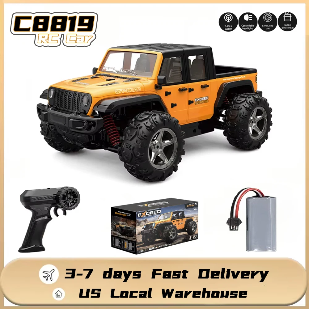 

C8819 1:20 Масштаб Оранжевый RC Wrangler Car 4 WD Высокоскоростной внедорожник с подсветкой Водонепроницаемая гоночная игрушка 2,4G для мальчиков и детей