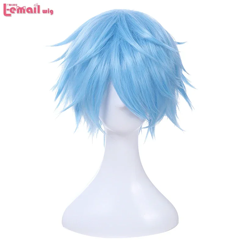 L-email wig Kuroko no Basket Tetsuya Kuroko Cosplay Wig 30cm Short Light Blue Men Synthetic Hair Perucas Cosplay Wig