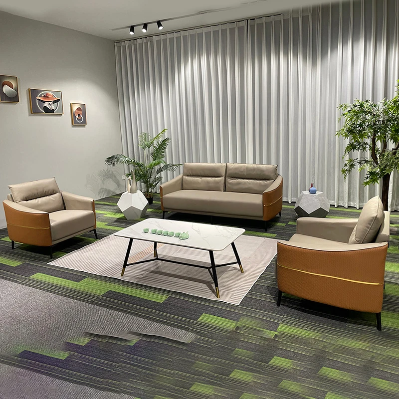 

Low Price Office Sofa Best Price PU Leather Sofa With Coffee Table Set Office Furniture Modern Office Sofa Set