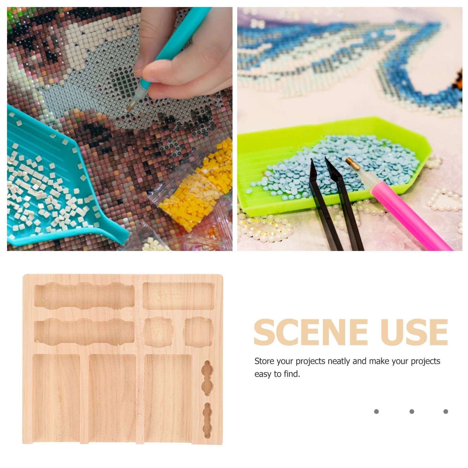 

Diamond Picture Tray Organizer Sufficient Cleaning Height DIY Drill Painting Plate Storage Tray Rack for Diamond Tools Creative