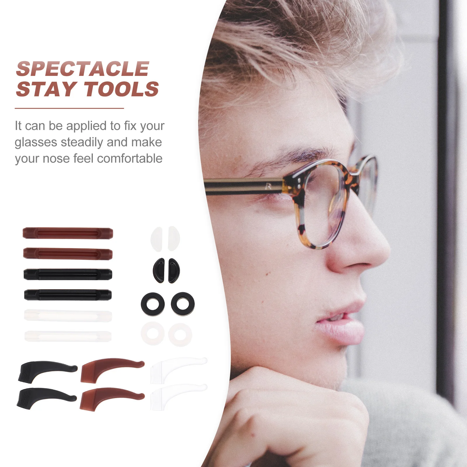 1 Set Eyewear Rope With Ear Hooks Silicone Anti-Slip Retainer Strap For Outdoor Sports Fishing Hiking Biking Skiing Eyeglass