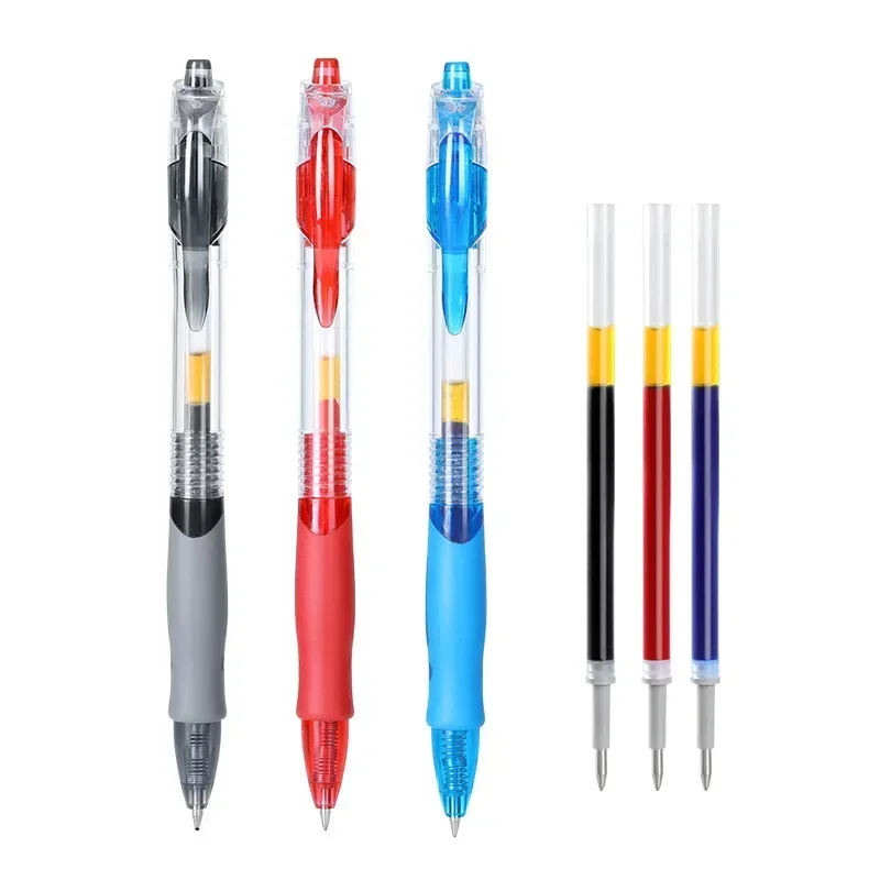 3/6 Pcs/set High Quality Retractable Gel Pens 0.5mm 3 Color Ink Ballpoint Pen Stationery School Office Supplies Writing