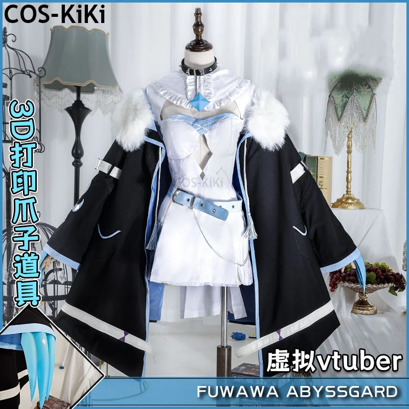 COS-KiKi Vtuber Hololive Fuwawa Abyssgard Game Suit Elegant Dress Cosplay Costume Halloween Party Role Play Outfit Women