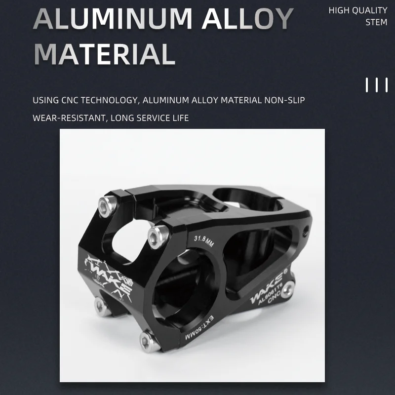 ملحقات الدراجة الجبلية Wake MTB ذات الجذع القصير من سبائك الألومنيوم خفيفة الوزن وعالية القوة لركوب الدراجات BMX #5