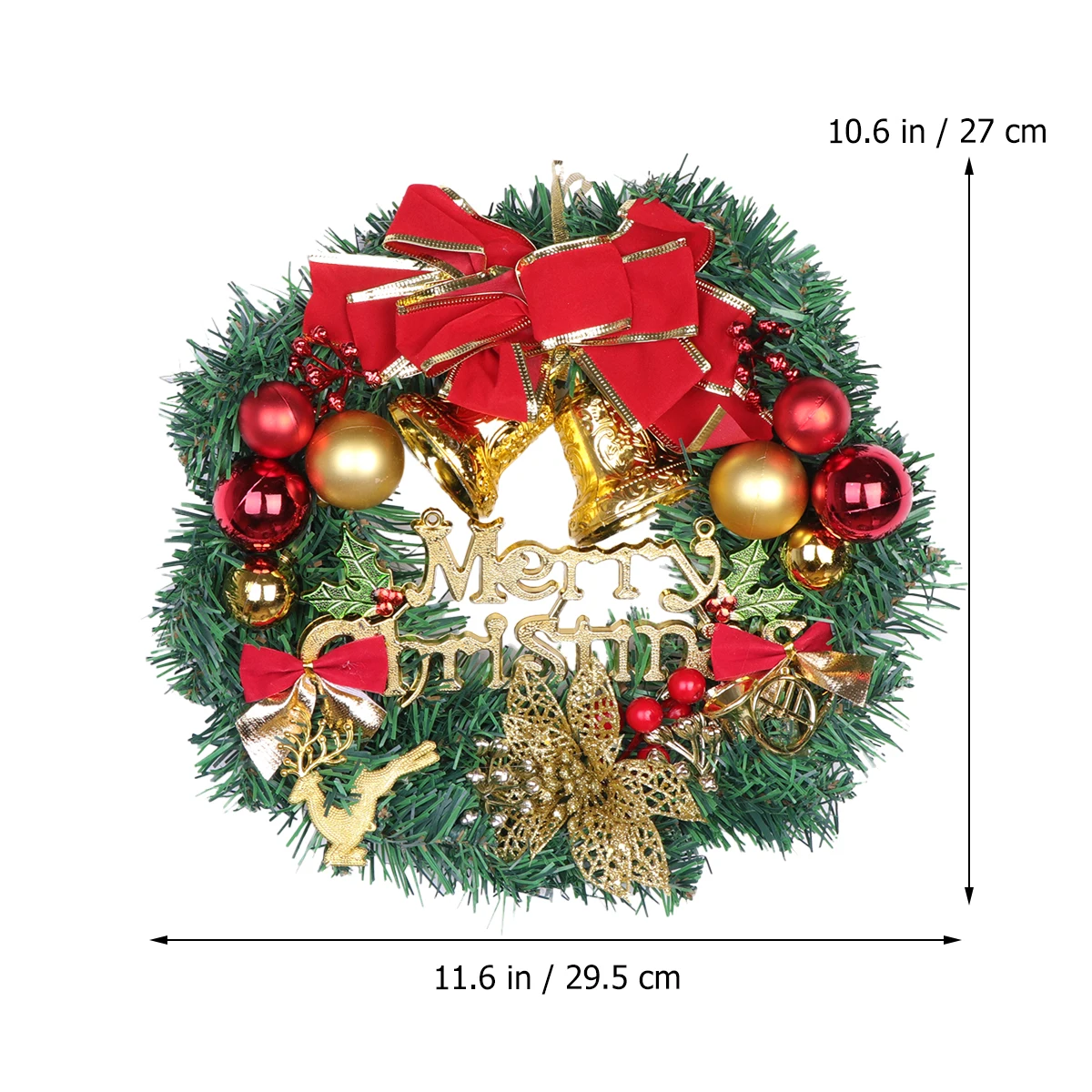 

1pc Christmas Garland Holiday Decor Door Hanging Xmas Ball Rattan Hoop Artificial Vines Xmas Ball Garland Home Decorations