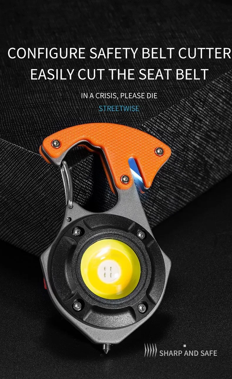 Multifunctional Portable Highlighting Light Type-c Fast Charging Large Capacity Battery Life Keychain Lamp COB Flashlight